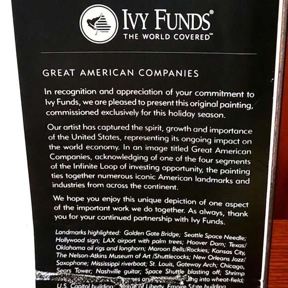 GREAT AMERICAN COMPANIES SIGNED PRINT MICHAEL SAVAGE IVY FUNDS - Picture 6 of 6
